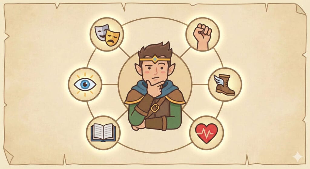 Explication caractéristiques Force Dextérité Intelligence JDR