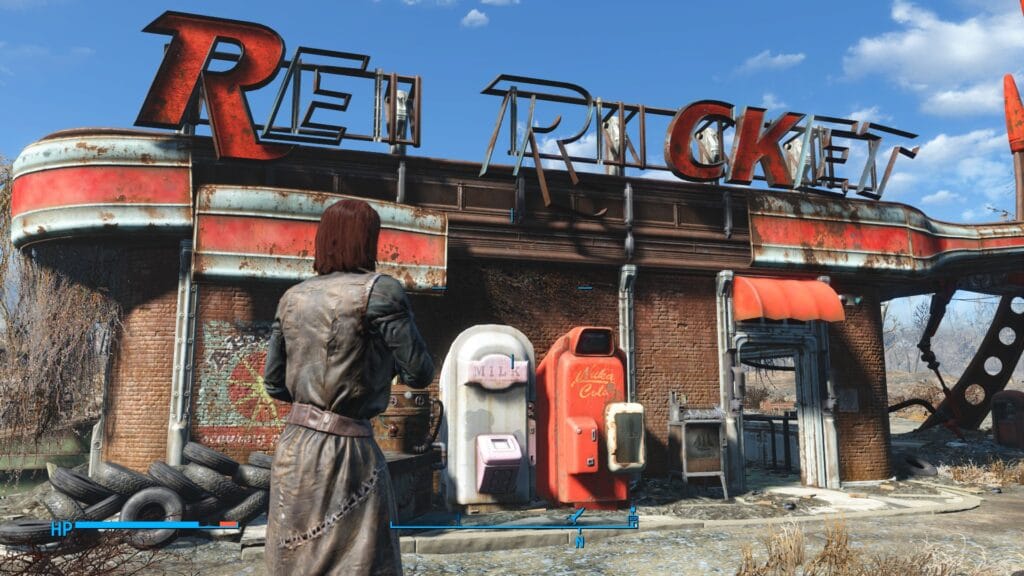 Fallout le jeu Paysage devasté Fallout 4 station service