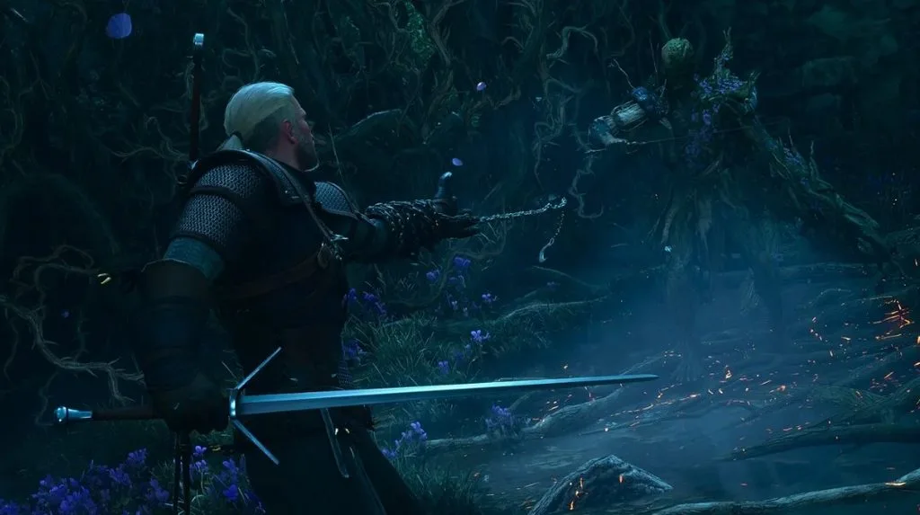 Combat avec chaine Geralt The Witcher 3 Songs of the Past